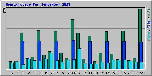 Hourly usage for September 2025