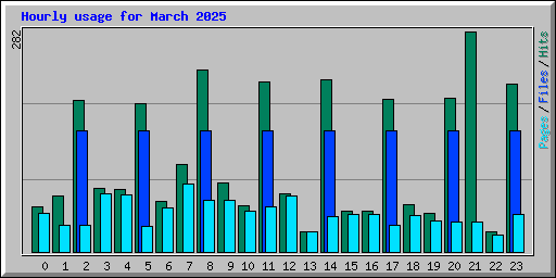 Hourly usage for March 2025