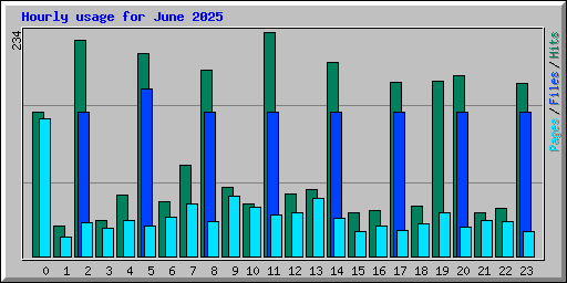 Hourly usage for June 2025